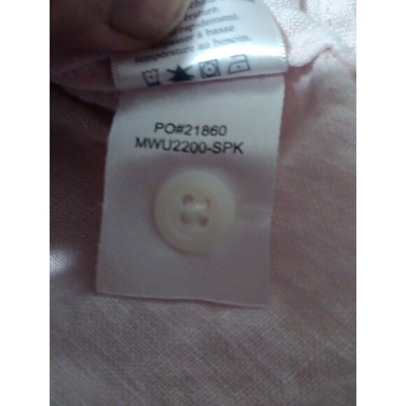 Faherty Shirt Men's Size XXL Pink 100% Linen Short Sleeve - Picture 7 of 7